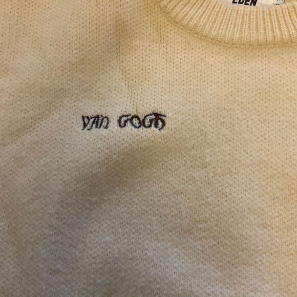 Van Gogh Pullover Sweater, M. Embroidered and Patch Art - Picture 6 of 16